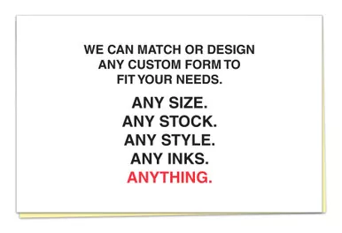 Carbonless Custom Forms 8-1/2" X 14"