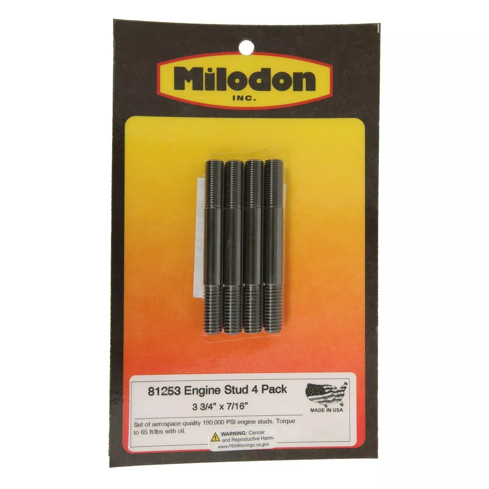 Milodon 3.8 x 1/2 Studs 4 Pack 81274