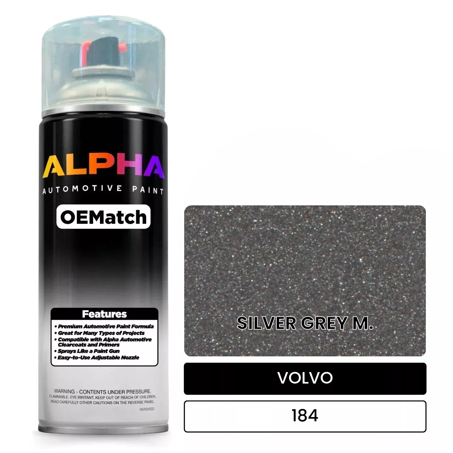 VOLVO SILVER GREY M. 184 | OEMatch Automotive Spraycan